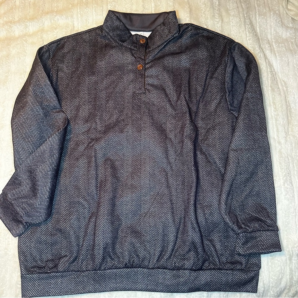 Men’s Navy Herringbone Pullover